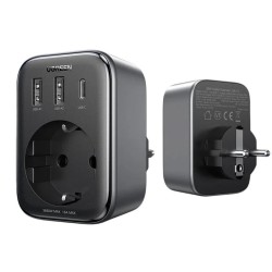 Ładowarka sieciowa Ugreen CD314 90613 do 2x USB, 1x USB-C 30W + AC 3680W