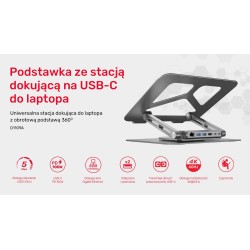 Podstawka pod laptop UNITEK D1109A HUB USB-C, HDMI, 4K, PD 100W
