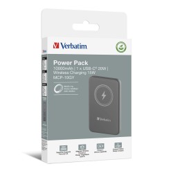 Powerbank Verbatim Charge 'n' Go Magnetic Wireless 10000mAh USB-C PD 3.0 Grey