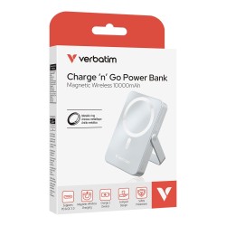 Powerbank Verbatim Charge 'n' Go Magnetic Wireless with Stand 10000mAh USB-C PD 3.0 Blue
