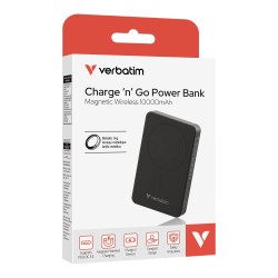 Powerbank Verbatim Charge 'n' Go Essentials Magnetic Wireless 10000mAh USB-C PD 3.0 Black