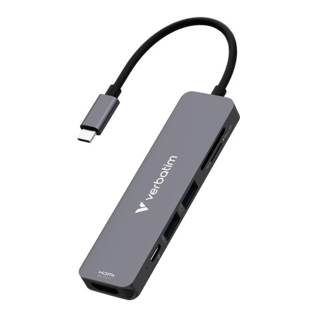 Hub USB Verbatim Multi Port Essentials USB-C PD, USB-A 3.0, USB-A 2.0, HDMI, SD/microSD