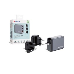 Ładowarka sieciowa Verbatim GaN GNC-100 3xUSB-C PD (2x100W+65W) 1xUSB-A QC 3.0