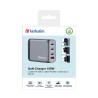 Ładowarka sieciowa Verbatim GaN GNC-100 3xUSB-C PD (2x100W+65W) 1xUSB-A QC 3.0