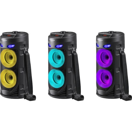Głośnik Defender CRASHBOOM Bluetooth 16W MP3/FM/SD/USB/AUX/TWS/LED/MIC/LCD KARAOKE czarny + mikrofon + pilot