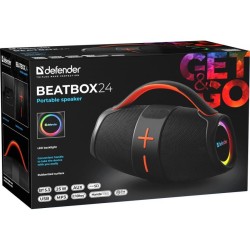 Głośnik Defender BEATBOX 24 Bluetooth 25W MP3/AUX/SD/USB/TWS/LED czarny