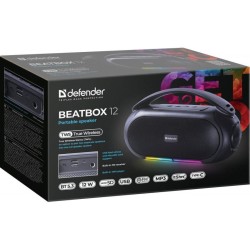 Głośnik Defender BEATBOX 12 Bluetooth 12W MP3/FM/SD/USB/LED czarny