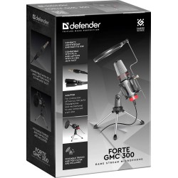 Mikrofon przewodowy Defender FORTE GMC 300 ze statywem STREAM strumieniowy
