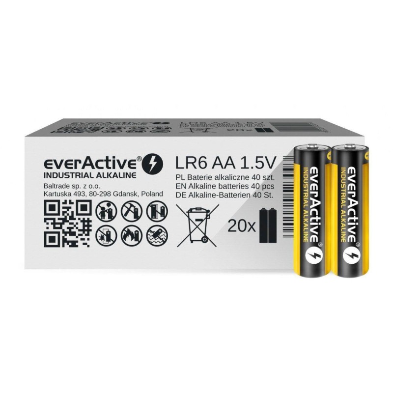 Baterie alkaliczne AA/LR6 everActive Industrial Alkaline 40 sztuk