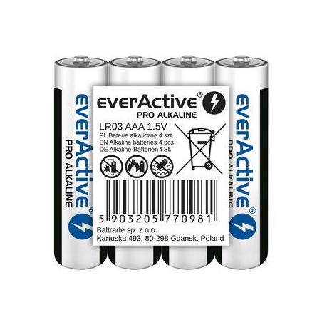Baterie alkaliczne AAA/LR03 everActive Pro Alkaline 4 sztuki