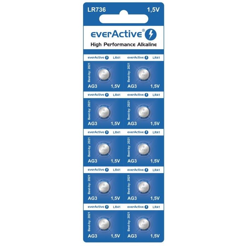 Baterie alkaliczne mini everActive G3 LR736 LR41 10 sztuk