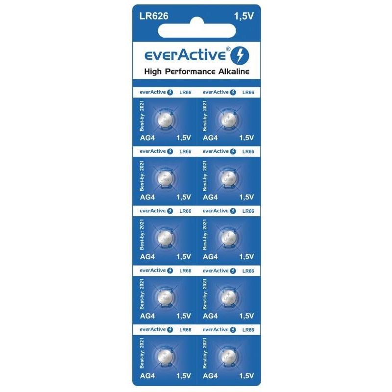 Baterie alkaliczne mini everActive G4 LR626 LR66 10 sztuk