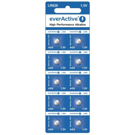 Baterie alkaliczne mini everActive G4 LR626 LR66 10 sztuk