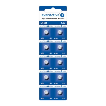 Bateria alkaliczna mini everActive AG0 G0 LR521 LR63 - blister 10 sztuk