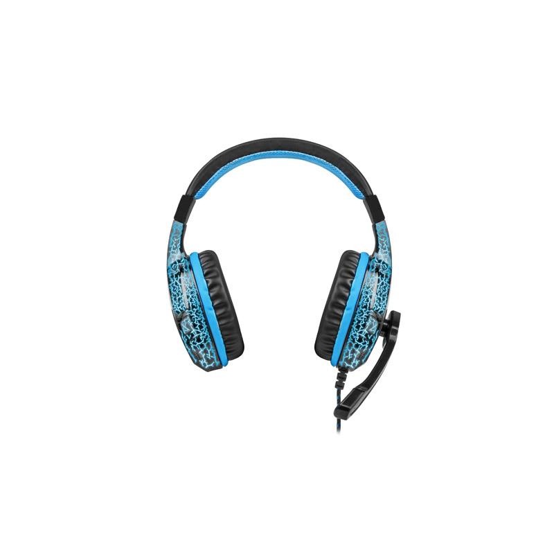 Słuchawki z mikrofonem Fury Hellcat LED Gaming czarno-niebieskie