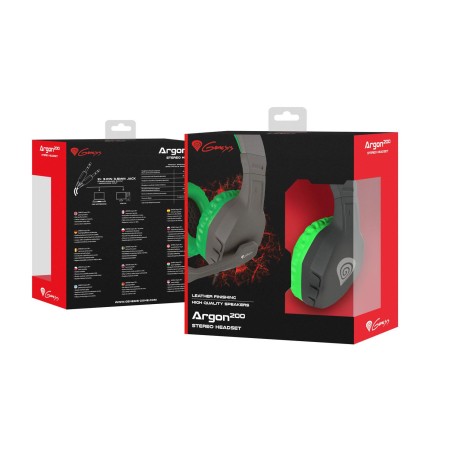 Słuchawki z mikrofonem Genesis Argon 200 Gaming czarno-zielone