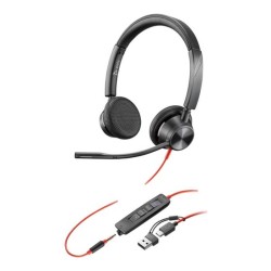 Słuchawki z mikrofonem Poly Blackwire 3325 Stereo Microsoft Teams USB-C Headset + 3,5mm jack + adapter USB-C/A