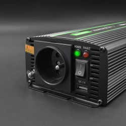Przetwornica napięcia Qoltec Monolith | 600W | 1200W | 12V na 230V | Czysty Sinus