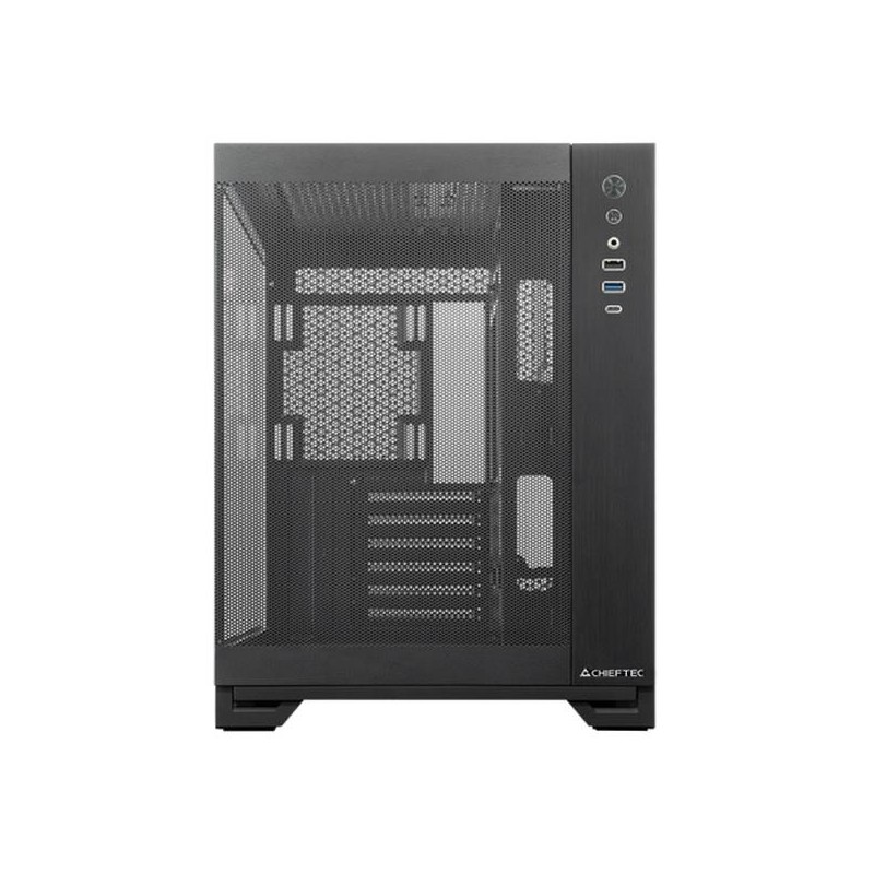 Obudowa Chieftec VISIO AIR Fanless GM-30B-M-FL-OP ATX z oknem bez zasilacza czarna