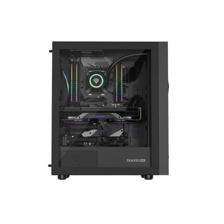Obudowa Genesis Diaxid 605F Midi Towar (z oknem, USB-C) Czarna