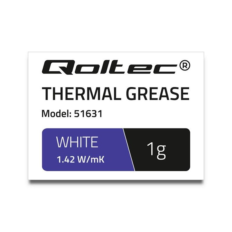 Pasta termoprzewodząca Qoltec 1.42 W/m-K | 1g | Biała