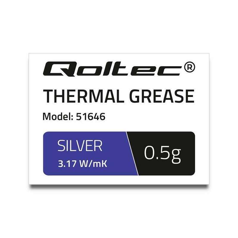 Pasta termoprzewodząca Qoltec 3.17 W/m-K| 0.5g | Srebrna