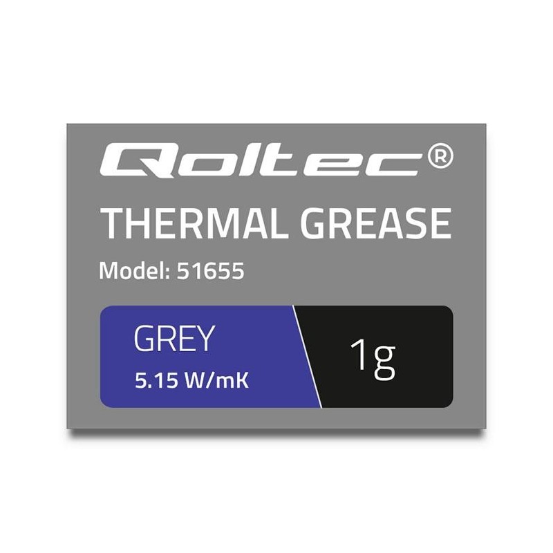Pasta termoprzewodząca Qoltec 5.15W/m-K | 1g | Szara