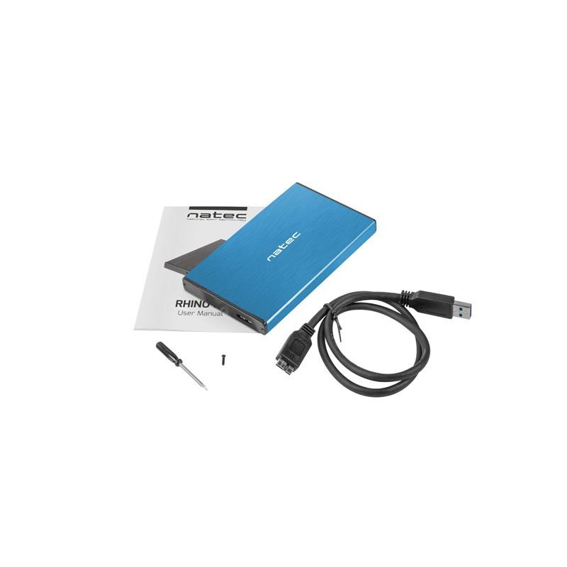 Obudowa na dysk HDD/SSD Natec RHINO Go USB 3.0 2,5" SATA niebieska