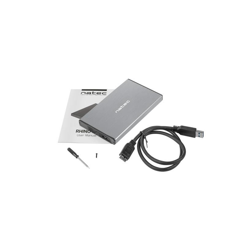 Obudowa na dysk HDD/SSD Natec RHINO Go USB 3.0 2,5" SATA szara