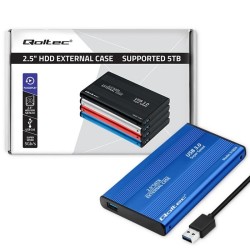 Obudowa Qoltec na dysk HDD/SSD 2.5" SATA3 | USB 3.0 | Niebieska