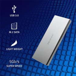 Obudowa/kieszeń Qoltec na dysk M.2 SSD | SATA | NGFF | USB 3.0 | Super speed 5Gb/s | 2TB | Srebrny