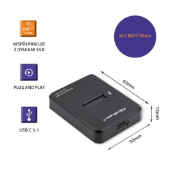 Stacja dokująca Qoltec dysków SSD M.2 SATA | NGFF | USB 3.1