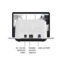 Stacja dokująca Qoltec do dysków HDD SSD 2.5" 3.5" | SATA III | USB 3.0 | Super speed 5Gb/s | z funkcją klonowania offline