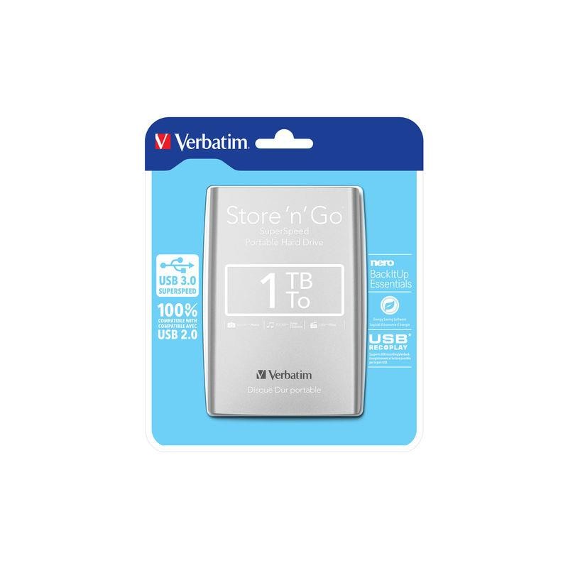 Dysk zewnętrzny Verbatim 1TB Store 'n' Go 2.5" srebrny USB 3.0