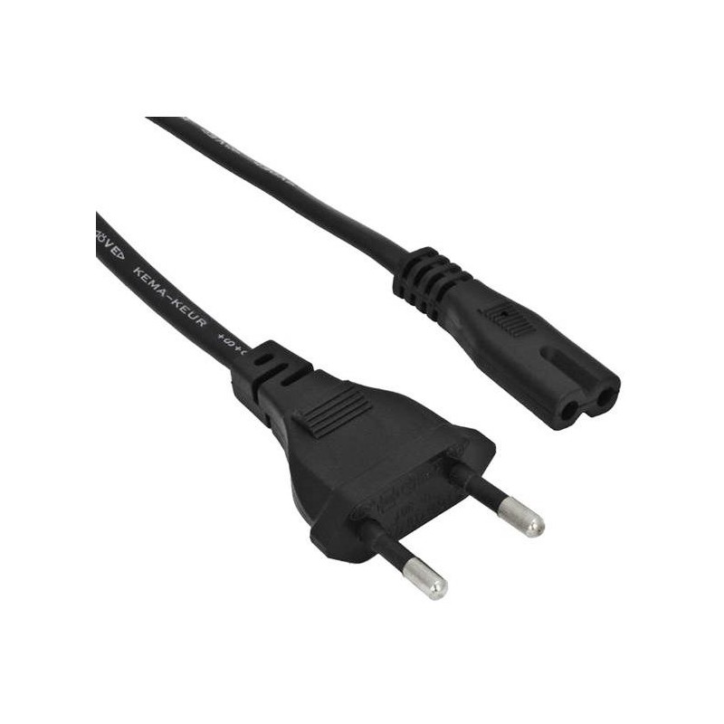 Kabel zasilający Akyga AK-RD-02A do notebooka 2pin ósemka IEC C7 CEE 7/16 3m wtyk EU