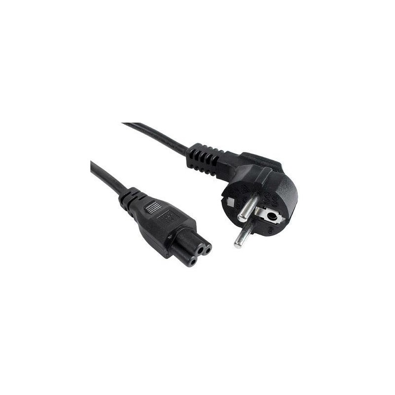 Kabel zasilający Akyga AK-NB-08A CEE 7/7 - IEC C5 do notebooka (koniczynka) 250V/50Hz 2,5A 1,0m czarny