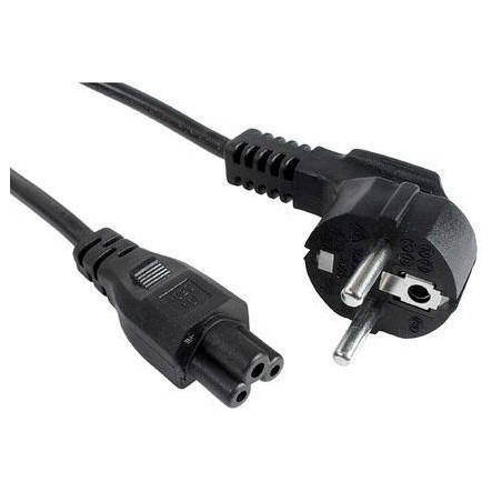 Kabel zasilający Akyga AK-NB-08A CEE 7/7 - IEC C5 do notebooka (koniczynka) 250V/50Hz 2,5A 1,0m czarny