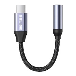 Kabel adapter Beline USB-C/Jack 3,5mm DAC czarny