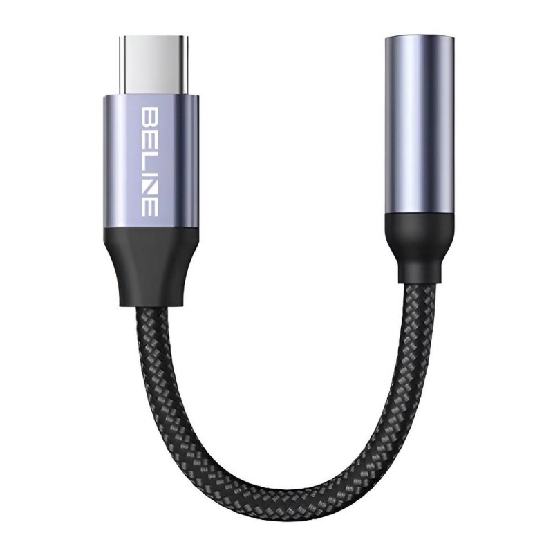 Kabel adapter Beline USB-C/Jack 3,5mm DAC czarny
