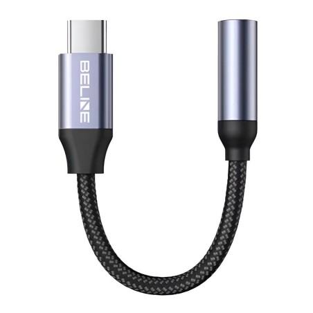 Kabel adapter Beline USB-C/Jack 3,5mm DAC czarny