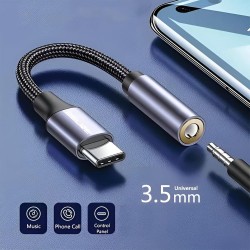 Kabel adapter Beline USB-C/Jack 3,5mm DAC czarny