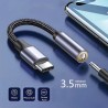 Kabel adapter Beline USB-C/Jack 3,5mm DAC czarny