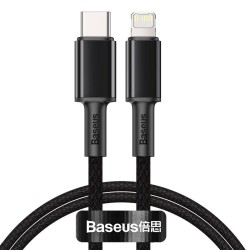 Kabel przewód USB-C / Typ-C - Lightning / iPhone Baseus CATLGD-01 z obsługą szybkiego ładowania 20W PD 1m czarny