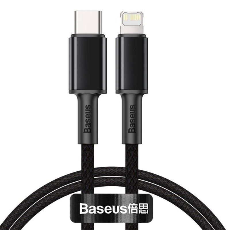 Kabel przewód USB-C / Typ-C - Lightning / iPhone Baseus CATLGD-01 z obsługą szybkiego ładowania 20W PD 1m czarny