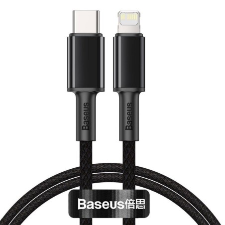 Kabel przewód USB-C / Typ-C - Lightning / iPhone Baseus CATLGD-01 z obsługą szybkiego ładowania 20W PD 1m czarny