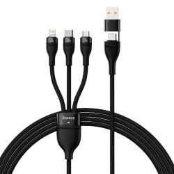 Kabel przewód USB-C 3w1 - USB-C, micro USB, Lightning Baseus CASS030101 1,2m czarny