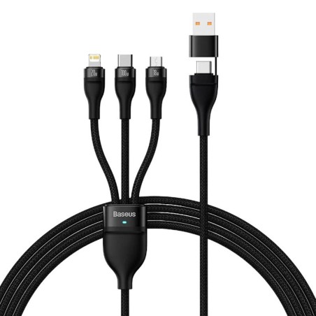 Kabel przewód USB-C 3w1 - USB-C, micro USB, Lightning Baseus CASS030101 1,2m czarny