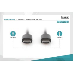 Kabel USB 2.0 DIGITUS HighSpeed Typ USB C/USB C M/M czarny 1,0m