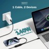 Kabel zasilający DIGITUS 2 w 1 USB-C - 2x USB-C, USB 2.0 140W PD 3.1, nylonowy, 1,8m czarny