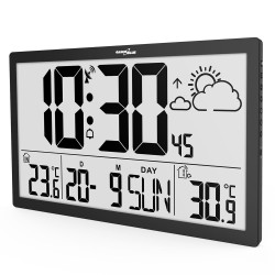 Zegar ścienny LCD bardzo duży GreenBlue GB218 temperatura, data